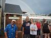 Tranzfusion drummer Bobby & Diana (& Pat to left) under a double rainbow at M.R. Ducks. photo by Frank DelPiano